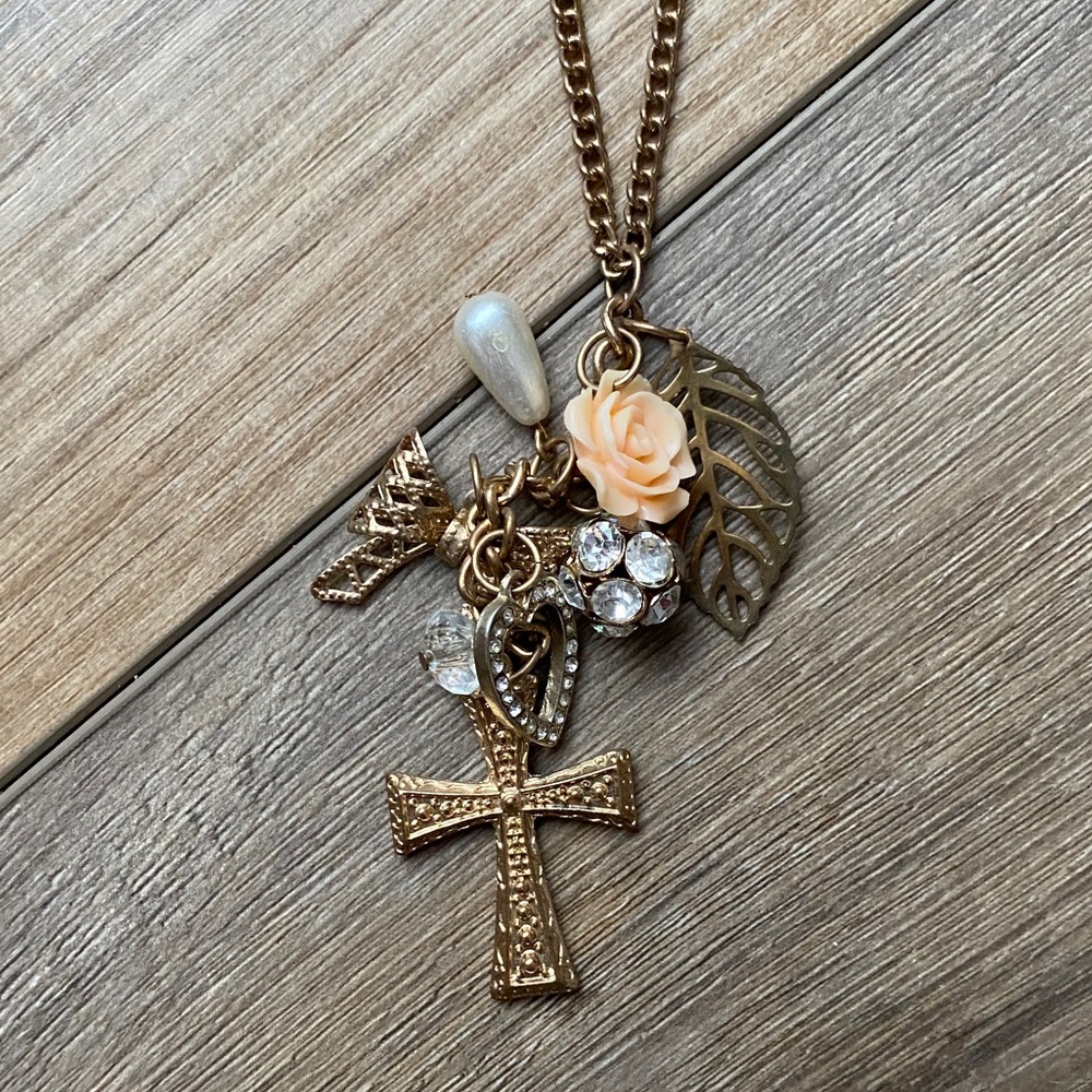 Gold Multiple Charm Necklace